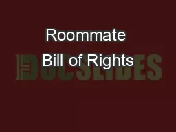 Roommate Bill of Rights