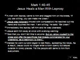 Mark 1:40-45