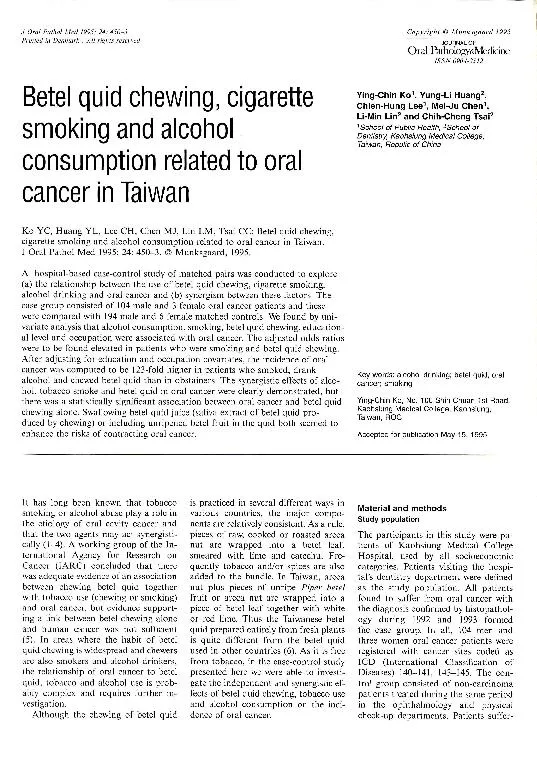 Oral Patlwl Med 1995: 24: 450-3