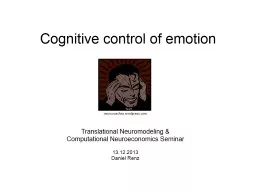 Cognitive control of emotion