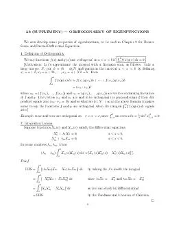 SUPPLEMENT  ORTHOGONALITY OF EIGENFUNCTIONS We now develop some properties of eigenfunctions