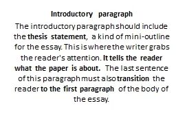 Introductory paragraph