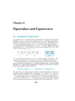 Chapter  Eigenvalues and Eigenvectors