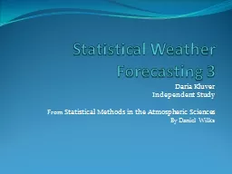 Statistical Weather Forecasting