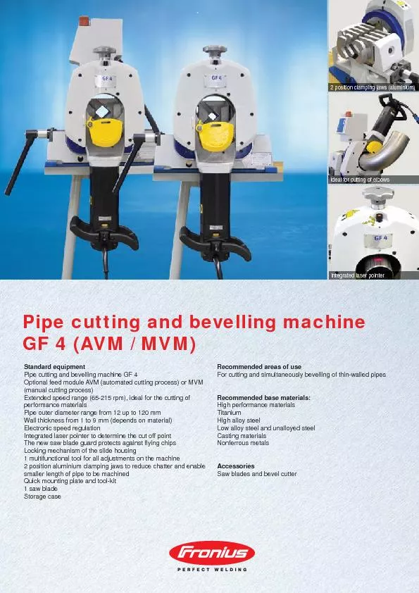 Pipe cutting and bevelling machine GF 4 (AVM / MVM)