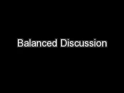 Balanced Discussion