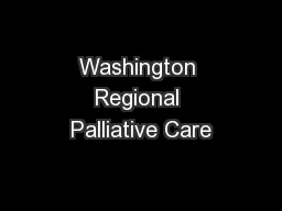Washington Regional Palliative Care
