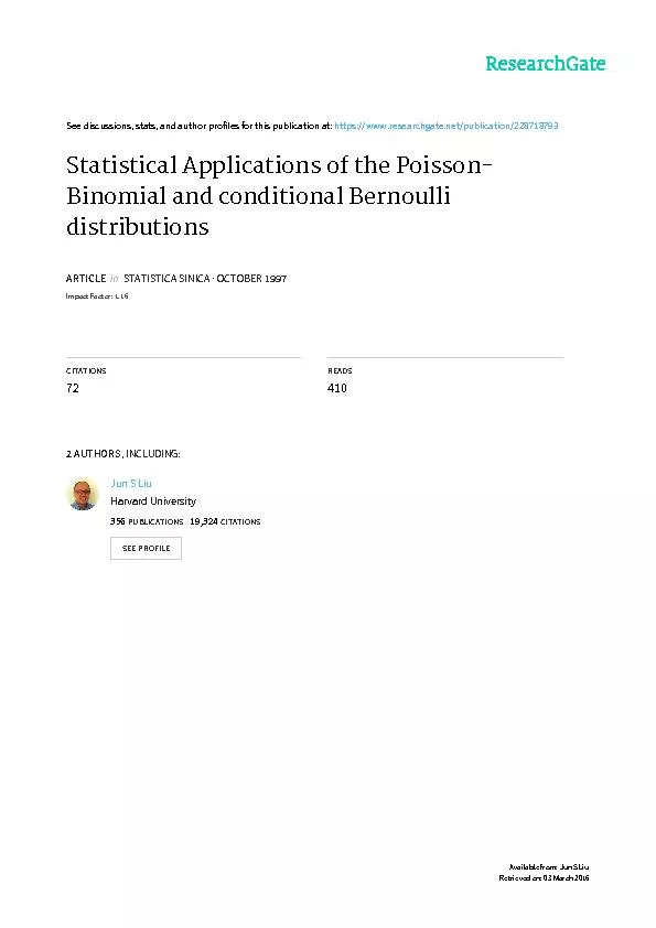StatisticaSinica(1997),875-892STATISTICALAPPLICATIONSOFTHEPOISSON-BINO