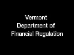 Vermont Department of Financial Regulation