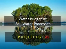 Water Budget IV: