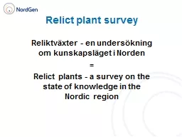 Relict plant survey