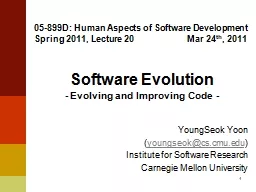 05-899D: Human Aspects of Software Development