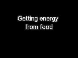 Getting energy from food