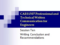 CAES1507 Professional and Technical Written Communication f
