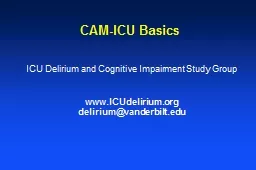 CAM-ICU Basics