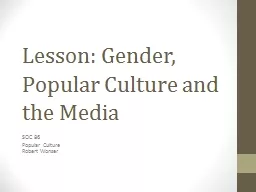 Lesson: Gender, Popular Culture and the Media