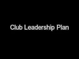 Club Leadership Plan