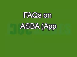 FAQs on ASBA (App఍catആn Supportጔ bᘅBÀ