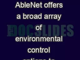 Environmental Control Unit ECU Selection Guide AbleNet offers a broad array of environmental