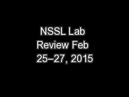 NSSL Lab Review Feb 25–27, 2015