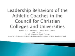 Leadership Behaviors of the Athletic Coaches in the Council