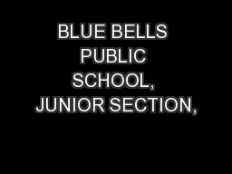 BLUE BELLS PUBLIC SCHOOL, JUNIOR SECTION,