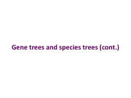 Gene trees and species