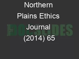 Northern Plains Ethics Journal (2014) 65