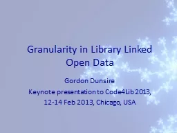 Granularity in Library Linked Open Data