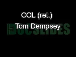COL (ret.) Tom Dempsey