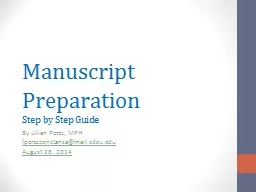 Manuscript Preparation