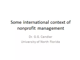 Some international context of nonprofit management