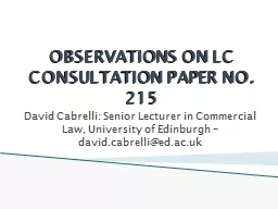 OBSERVATIONS ON LC CONSULTATION PAPER NO. 215