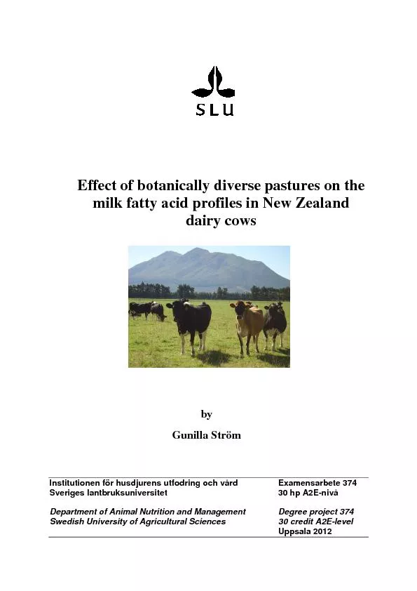 Effect of botanically diverse pastures on the