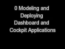 0 Modeling and Deploying Dashboard and Cockpit Applications