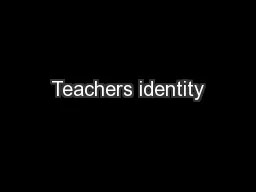 Teachers identity