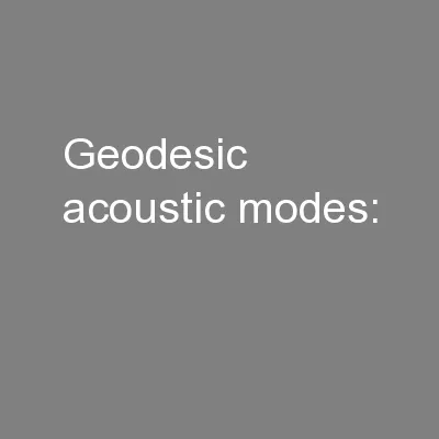 Geodesic acoustic modes: