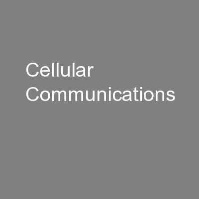 Cellular Communications