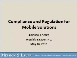 Compliance and Regulation for Mobile Solutions
