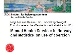 Mental Health Services in Norway and