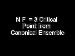 N F  = 3 Critical Point from Canonical Ensemble