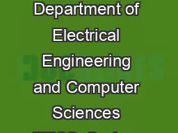 University of California at Berkeley College of Engineering Department of Electrical Engineering
