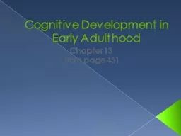 Cognitive Development in Early Adulthood