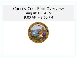 County Cost Plan Overview