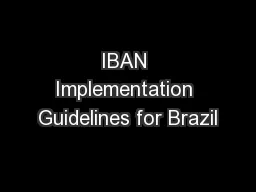 IBAN Implementation Guidelines for Brazil