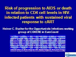 1 Risk of progression to AIDS or death in relation to CD4 c