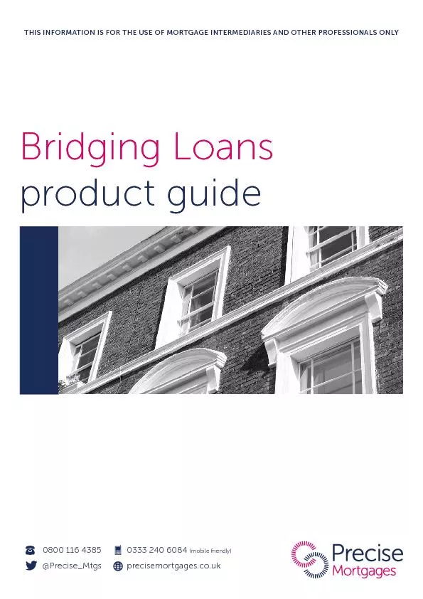 Bridging Loans product guide