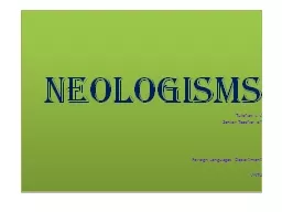 NEOLOGISMS