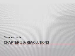 Chapter 29: Revolutions