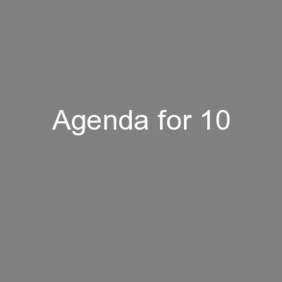 Agenda for 10